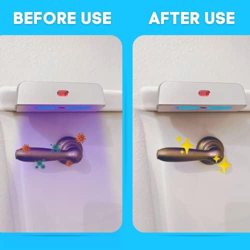 Комбо пакет - UV светло санитатор за вратари и рачка за плакнење на тоалетот - нема потреба од UV стапче, фиксен UVC светло стерилизатор брзо дезинфекција на валкани пов