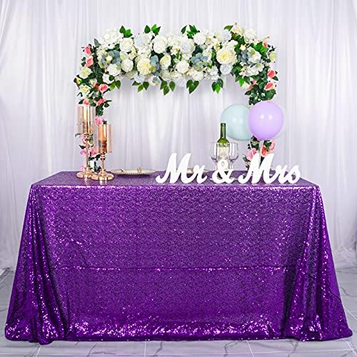 Чаршав за маса со светки 60х102-Инчен Виолетова Покривка За Маса Со Светки Облека За Свадбена Маса Божиќни Чаршафи Преклопување Торта За Забава