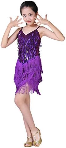 Среќна облека од цреша девојче, латино фустан од латино танцување костум, пенливи за деца балет Танго румба танцувачка облека 5-14 години