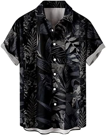 Графичка маица машка лето ново копче за кратки ракави со кратки ракави лабава лапава хавајска кошула за печатење врвови маички кошули краток