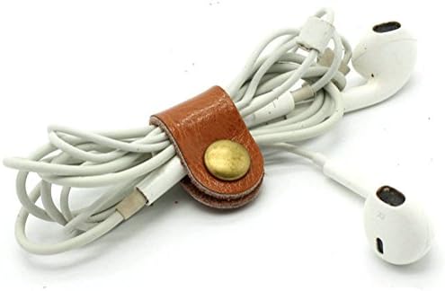 12 парчиња кабелски кабелски кабелски кабел за еднократно кабелски врски Кабел Организатор Управување со кабелот за USB кабел за слушалки, кафеава боја, кафеава