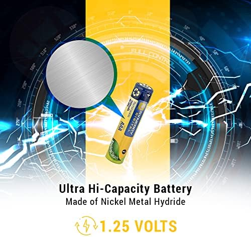 Синергија дигитални батерии ААА, 8-пакувања, ултра висок капацитет, тројни батерии за полнење
