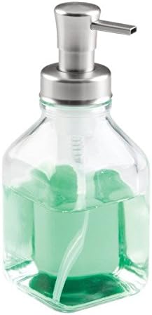 Idesign Clear Interdesign Cora Glass Fonaming Soap Dispenser Pump, за кујна или бања countertop четкана