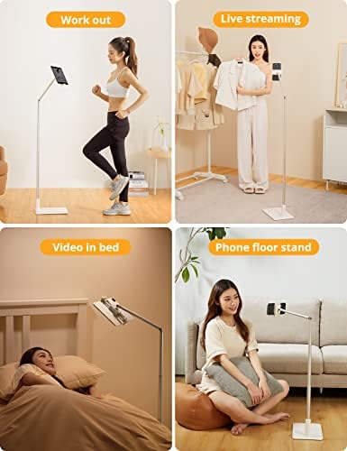 Supedesk Extendable Tonge Floor Stand Stand, Table Stand, iPad Stand, за 4-11 Телефон/таблет, телефонски штанд за теретана,