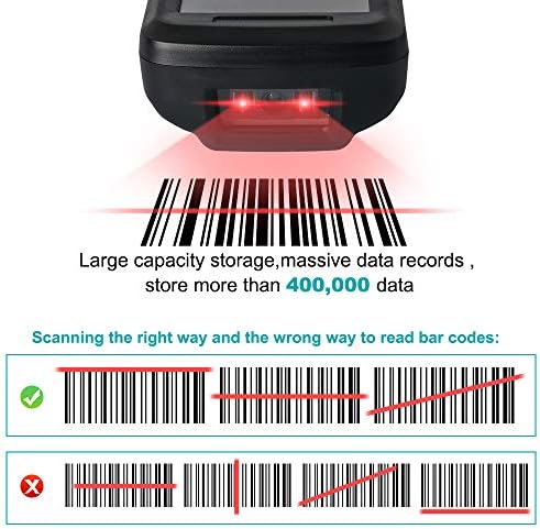 Скенер за баркодови Dingyu безжичен 1Д колекционер на податоци Преносен инвентар Скенер со TFT боја LCD екран безжичен рачен рачен