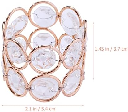 Besportble салфетки прстени Кристални мониста прстени од салфетка, 3 парчиња розови златни салфетки- светкави држачи за салфетка за свадба,