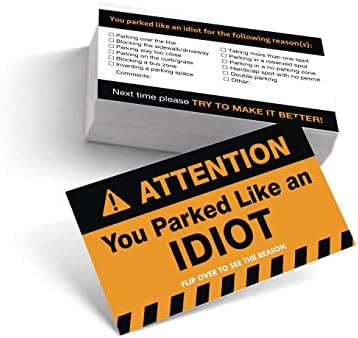 Епобранд Паркиравте КАКО ИДИОТ Смешен Навредлив Лош Паркинг Забелешка Нелепливи Картички Зад Бришачот За Да Научите Да Паркирате