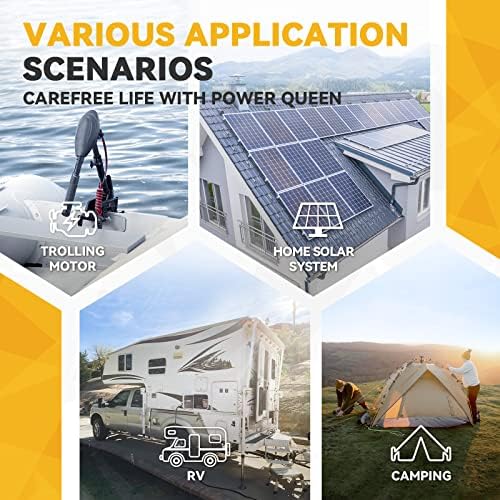 Power Queen 3 Pack Mini LifePo4 литиум батерија, батерија 12V 100AH ​​со вградена 100A BMS, 1280W енергија, до 15000 циклуси, 10-годишен животен век за домашен соларен енергетски систем, RV, кам?