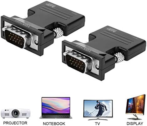 Медиумски интерфејс со висока дефиниција на VGA адаптер, 3,5 аудио/3,5 до R + L Out Adapter Converter со аудио линија, медиумски