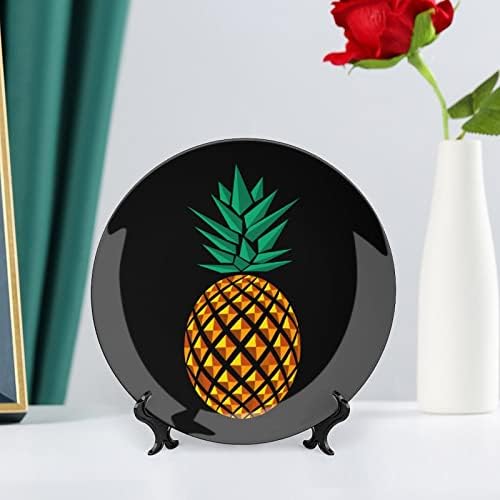 Геометриска ананас Смешна коска Кина Декоративна чинија тркалезни керамички плочи занает со приказ за домашна канцеларија wallид