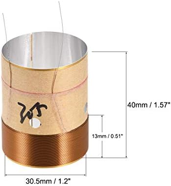 UXCELL 2PCS 30,5 mm 1,2 Воофер Гласовен калем двојни слоеви на звучникот на бакарни жици за замена на делови