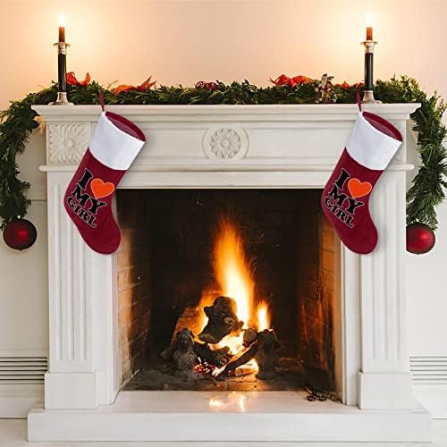 Ја сакам мојата девојка Божиќно порибување Божиќни чорапи торбичка куќа семејство Божиќ декор