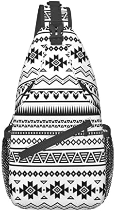Ацтеките Етнички Модел Дизајн Прашка Торба За Жени Мажи Крстот Рамо Ранец Американската Фолклорна Уметност Граници Антички Племенски Јужна
