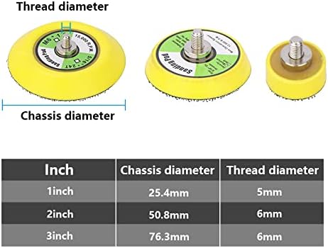 Диск за пескарење со полирање на биенака 1-3inch само-леплици мелница за мелница M6 нишка самолеплива подлога за вшмукување, 3 инчи М6 полирање