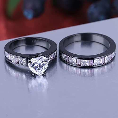 Кристално срце прстен ангажман свадба loveубов срце циркон дами невестински прстен модна забава прстен подарок прстени 100