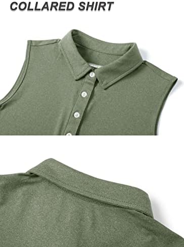 Женски маици без ракави за ракави на Tacvasen, Брзи суви лесни врвови на атлетски резервоари со 4 копчиња