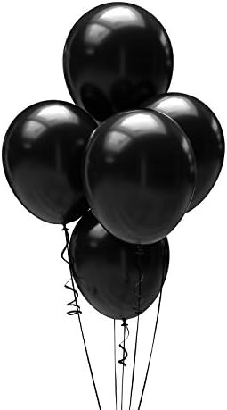 Црни Балони 100-Парче Пакет - Црн Балон Рефус Сет За Партиски Украси-Дебели Црни Латекс Балони-Идеален За Родово Откривање Партија, Роденден,
