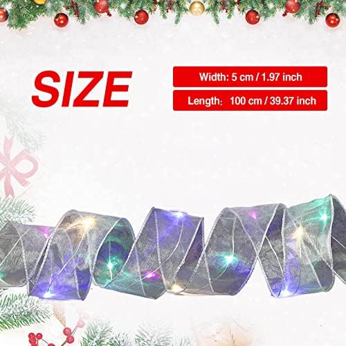 Божиќна лента самовила светла Божиќни предводени светла двојна лента низа светла Декорација на новогодишна елка, блескава лента за приврзок, украсен украс