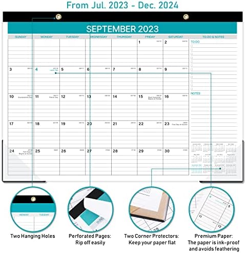 Календар за биро 2023-2024- 18 месечен биро/wallиден календар, јули 2023 година- декември 2024 година, 12 '' x 17 '', Календар на бирото 2023-2024