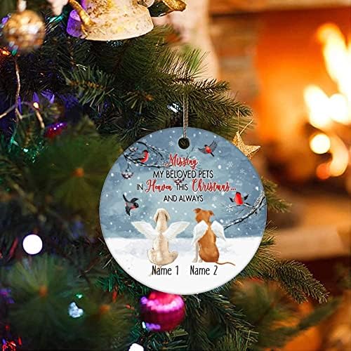 Орнаменти на новогодишни елки промашија сакани миленичиња во рајот обичај кучиња име Божиќ украс, виси украсен украс, украсен декор, виси приврзоци, керамички Божи
