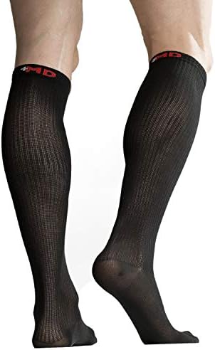 +Д-р памук чорапи за компресија за жени и мажи Циркулација 6 пара 8-15 mmhg колено висока поддршка чорапи Влага влага за атлетско трчање велосипедизам 6Black 10-13