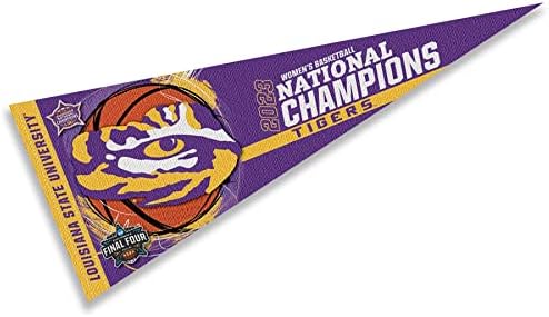 Луизијана Држава Лсу Тигри Знаменце Жени ЛСУ 2023 Кошаркарски Национални Шампиони Банер
