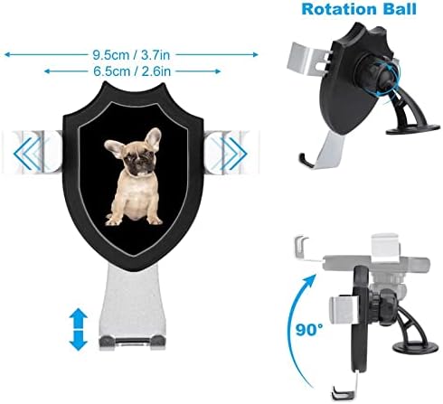Француски Булдог Кученце Телефон Монтирање За Автомобил Универзален Држач За Мобилен Телефон Контролна Табла Држач За Вентилација