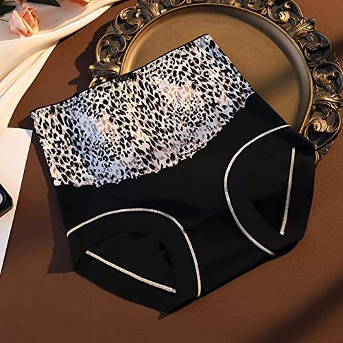Секси леопард печати мраз свила со висока половината долна облека Беспрекорно кревање на колкот удобно целосна покриеност на стомакот