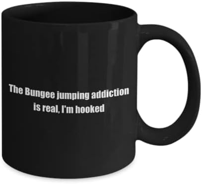 Смешни Банџи Скокање Хоби Класичен Кафе Кригла: Банџи скокање зависност. Одличен подарок За Хобисти Црн 11оз