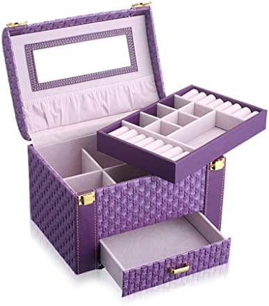 Mjcsnh Модна Пренослива Кутија За Складирање Накит Нова Ткаена Кутија За Накит Козметичка Кутија За Накит, Пренослива Кутија За Накит За Патување,