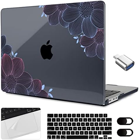 Meegoodo за MacBook Pro 14 Inch Case 2023 2022 2021 NEW A2779 A2442 M2 M1 Pro/Max со ID на допир, јасни лаптоп кутии со тврда школка