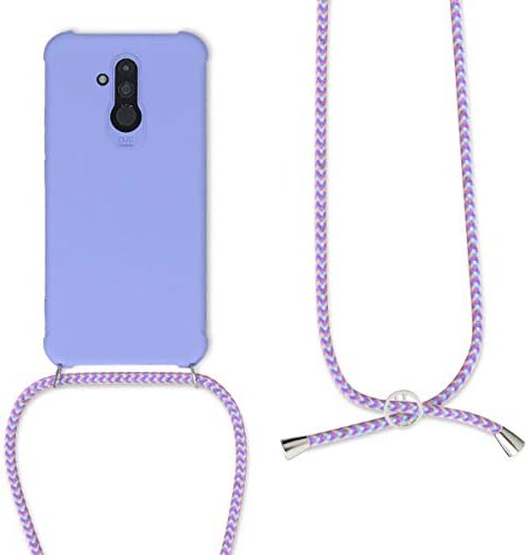 Cwmobile Crossbody Case компатибилен со Huawei Mate 20 Lite Case - TPU Silicone Cover со каиш - лаванда