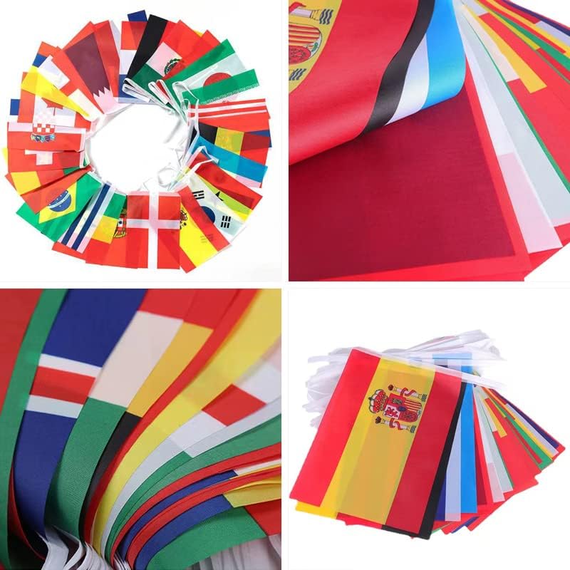 2022 Светско првенство Стринг знаме 4 сет, 32 Земји знамиња 39,37 метри транспаренти, 7,87 × 11 Двокреветна декорација на знамето