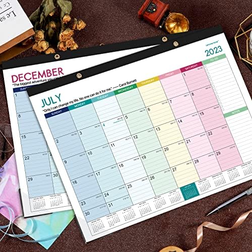 Календар за биро 2023-2024-2023-2024 Календар на бирото, 18 месечен биро/wallиден календар 2-во-1,16,8 x 12, јули 2023 година-декември 2024 година,