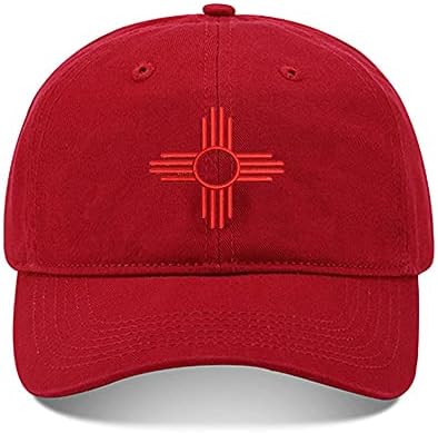 Ново Мексико знаме измиено памучно везено капаче за бејзбол капа