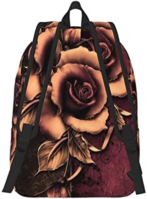 Ognot Gothic Rose Print Голем компјутерски рак, ранец на училишни лаптоп