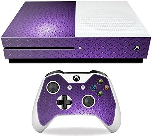 MOINYSKINS Кожа компатибилна со Microsoft Xbox One S - Purple Diamond Plate | Заштитна, издржлива и уникатна обвивка за винил декларална обвивка | Лесен за примена, отстранување и промена н?