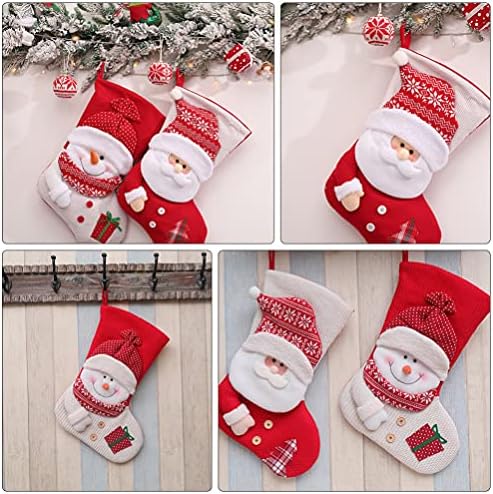 Кесјо Божиќни Чорапи 2 парчиња Божиќни Чорапи Торба Снешко Дедо Мраз Чорапи Чорапи Чорапи Висечки Бонбони Чорапи Торбичка За Божиќна Празнична