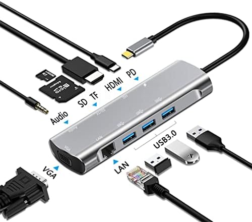 Sdfgh Тип C До HDMI-Компатибилен 4K 30Hz RJ45 USB 3.0 Адаптер Тип C Центар Пристаниште За Про Воздух Лаптоп Сплитер