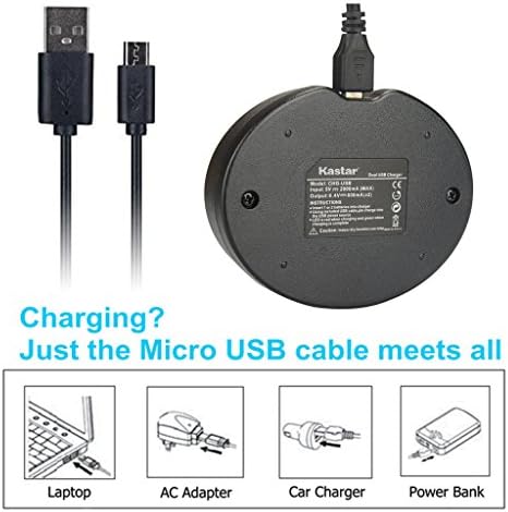 Kastar Dual USB Charger for Canon NB-6L NB6L and PowerShot SX710 HS SX530 HS SX520 HS SX510 HS SX500 is SX700SX280 SX260 SX170 SD1300