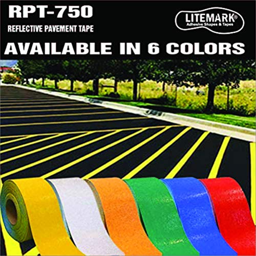 Ifloortape Отворено рефлектирана лента за обележување на тротоарот-Duramark RPT-750, отпорна на лизгање и издржлив со тешка гумена база, жолта,