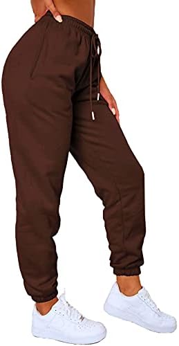 Cainfairy жени зимски високи половини џемпери за џогерни џогерни панталони панталони на дното на тренингот панталони