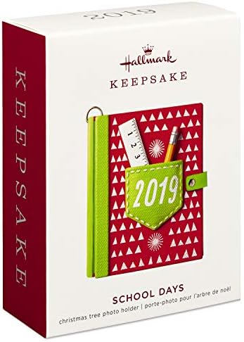 Hallmark Keepsake Божиќна украс 2019 година датира училишни денови со тетратка со фотографии, фото рамка, рамка за фотографии,