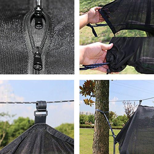 Pys Hammock Bug Net - 12 'Hammock Commato Net одговара на сите кампови за кампување, компактен, лесен и брзо поставување, безбедност