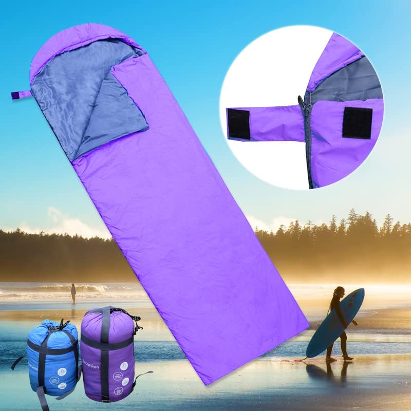 Сафакус Кампување торба за спиење - 3 сезони топло и кул време - лесен лесен за употреба за деца за возрасни - кампување патувајќи на