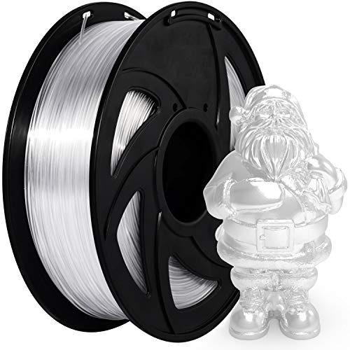 3D филамент Clear PETG FILAMENT 1.75mm 3D печатач Филамент Транспарентен XVICO 1 kg Spool 2.2lbs јасно филамент за 3Д печатач пакет од 1