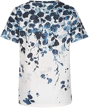 Амикадом екипаж маици за жени есен лето кратки ракави цвет графички обични блузи маици дами 2023 kH