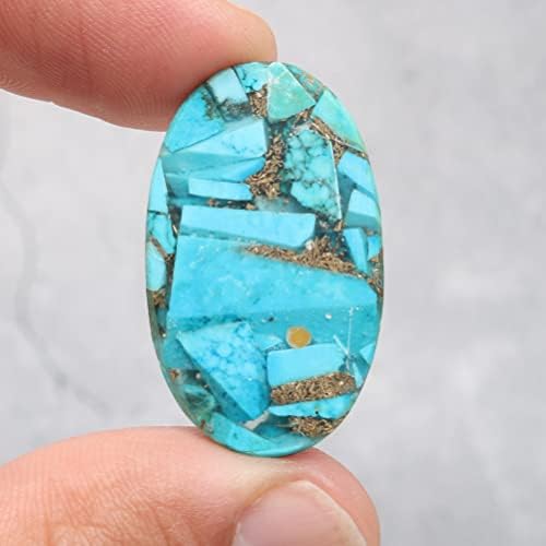 Реал-Гемс 26,45 КТ. Лабава природна бакарна тиркизна брилијантен овален скапоцен камен, за накит што прави енергија, завиткување
