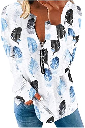 Женска пеперутка печати џемпер v вратот патент со долги ракави врвови на врвови лабави вклопувани обични кошули за дами