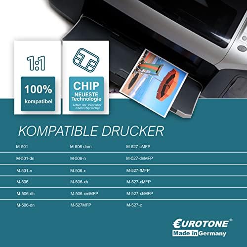 3x Eurotone Реконструиран Тонер ЗА HP Laserjet Претпријатие MFP M 527 xh c f x dn z Заменува CF287X 87X Црна